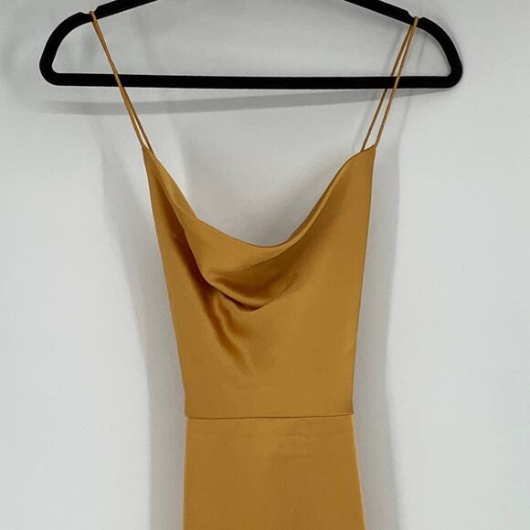 NEW! Dessy Collection Size 0 Lux Charmeuse Slip Dress NYC Yellow $231 msrp J1-2 - Picture 7 of 10